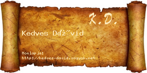 Kedves Dávid névjegykártya